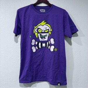 Johnny Cupcakes Purple Beetle Crossbones Beetlejuice Graphic T-Shirt Size Medium